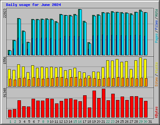 Daily usage for June 2024