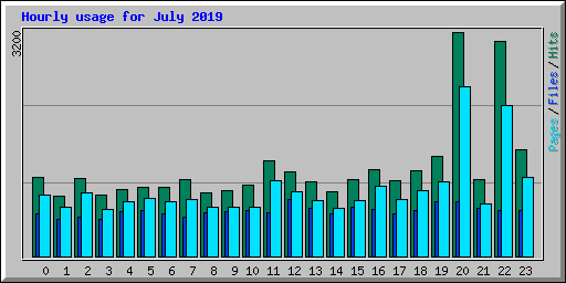 Hourly usage for July 2019
