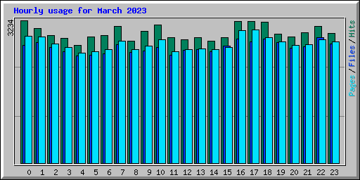 Hourly usage for March 2023
