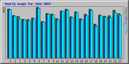 Hourly usage for June 2023