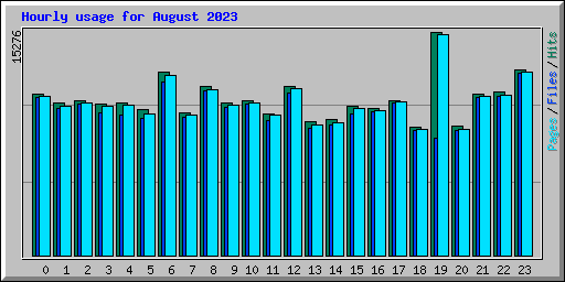 Hourly usage for August 2023